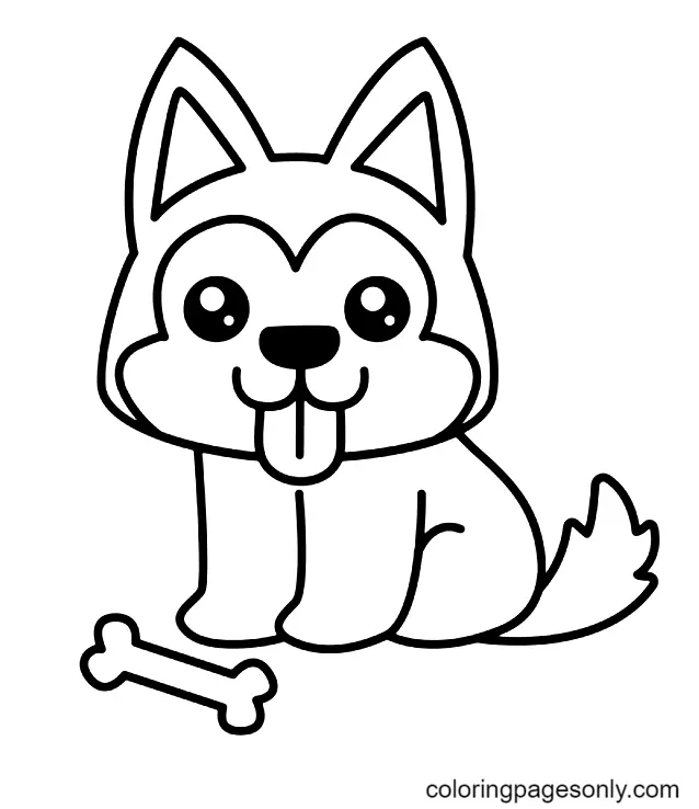 Husky Para Colorear 4