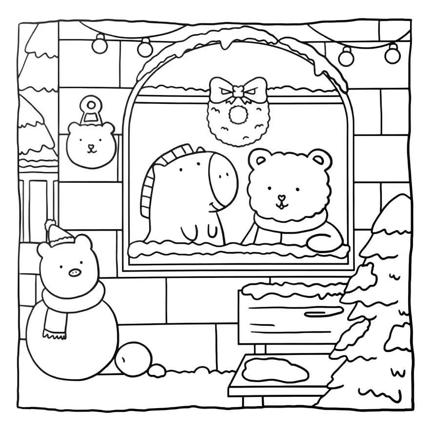 Natal Hygge Para Colorir 2