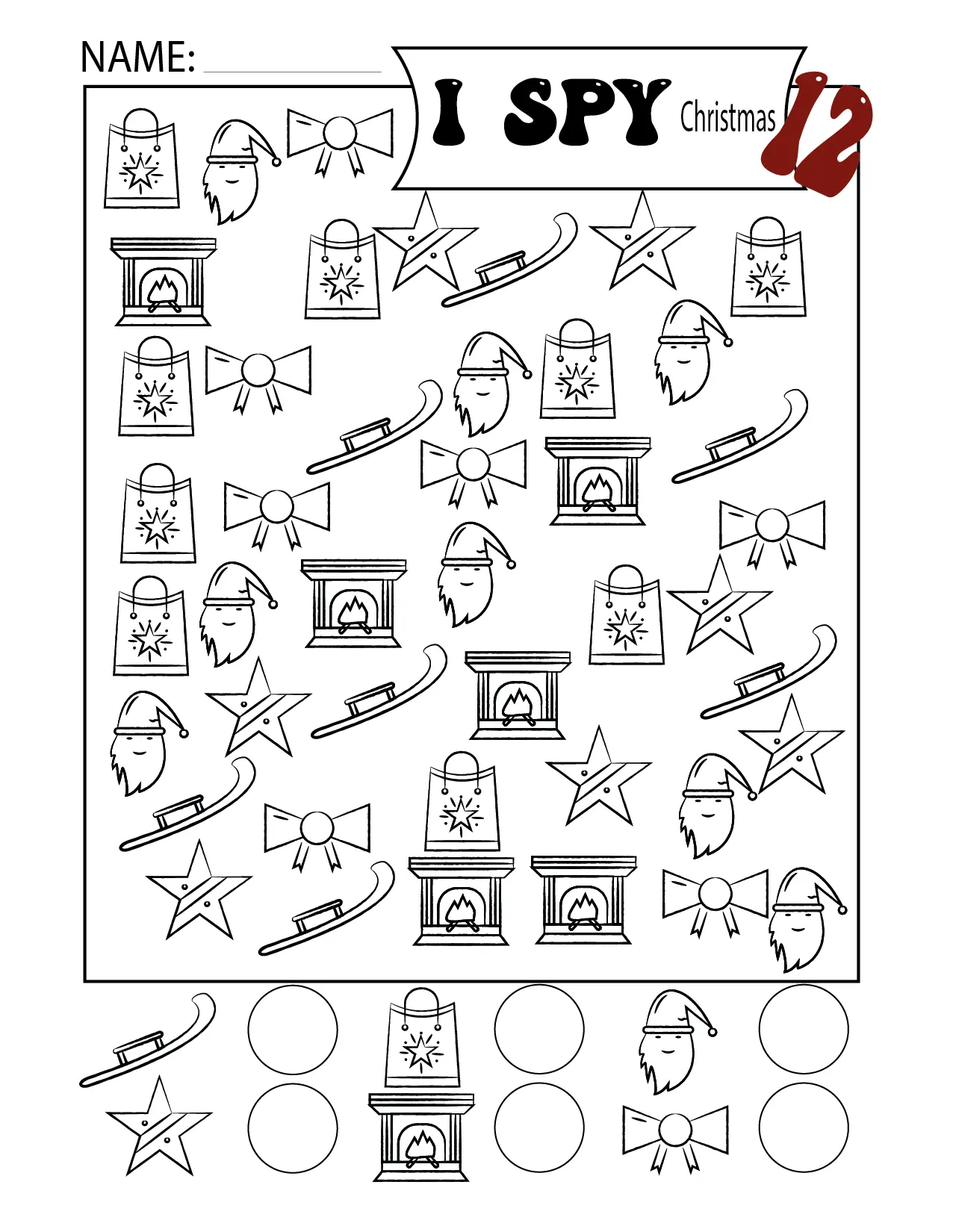 Navidad De Veo Veo Para Colorear 4