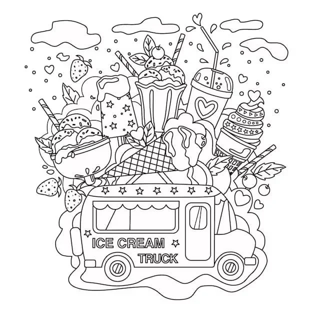 Desenhos de Caminhao de Sorvete Para Colorir 101