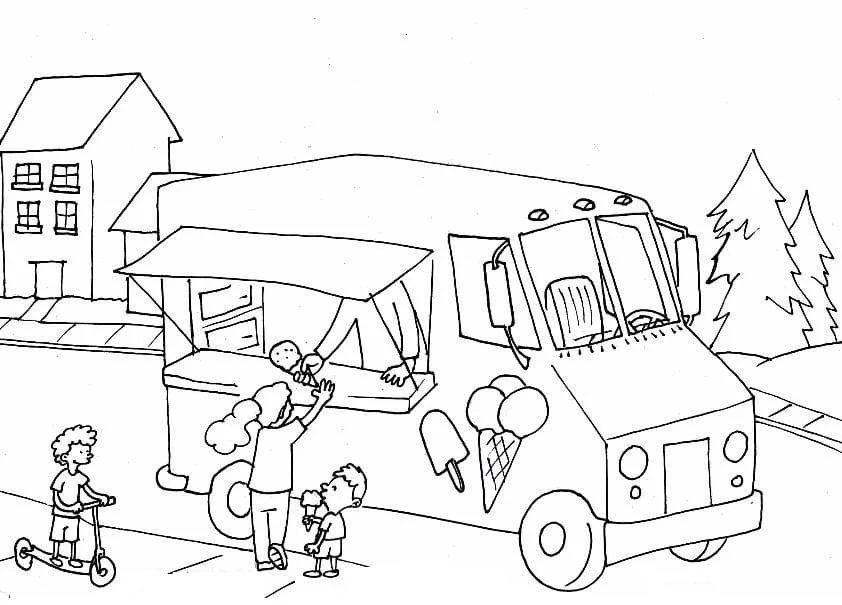 Desenhos de Caminhao de Sorvete Para Colorir 108