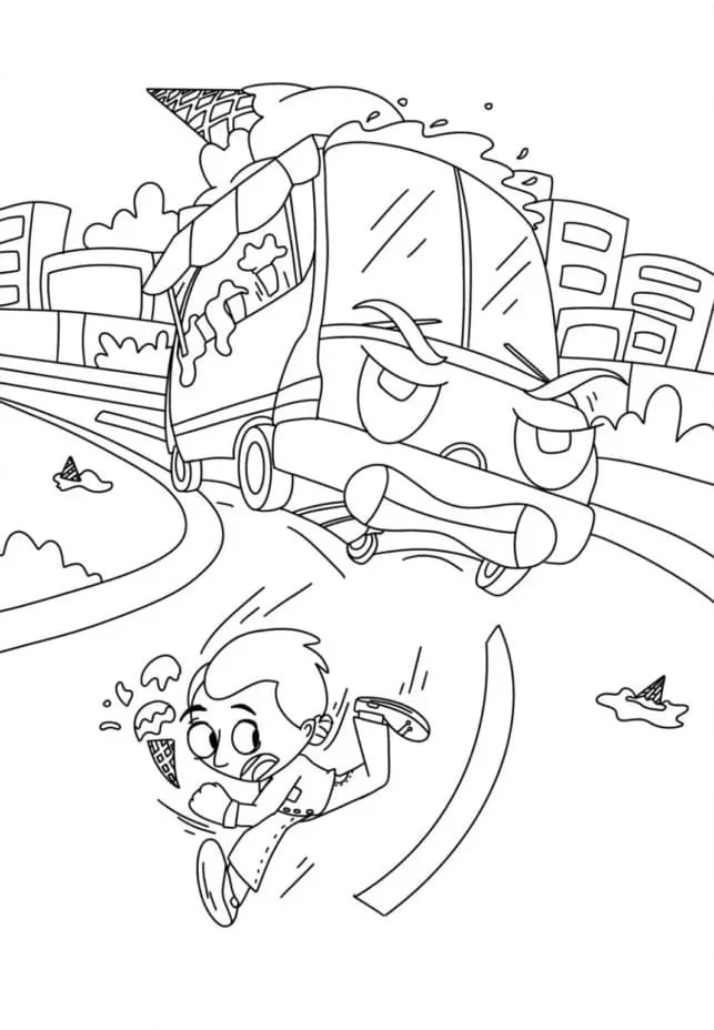 Desenhos de Caminhao de Sorvete Para Colorir 14