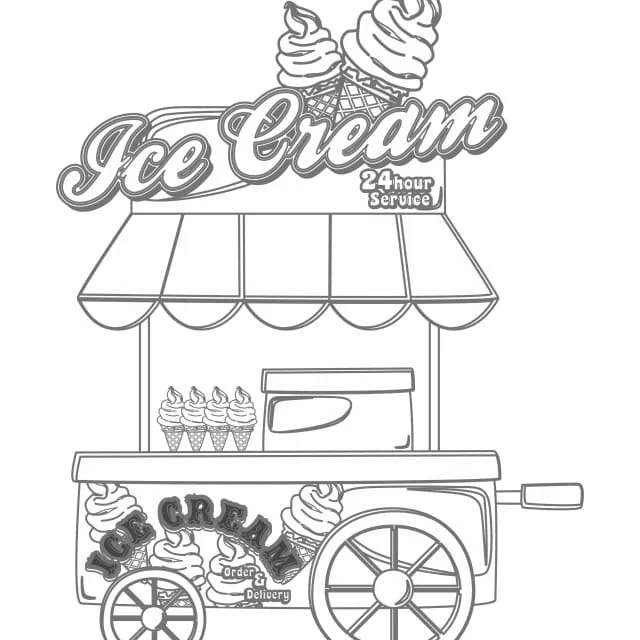 Desenhos de Caminhao de Sorvete Para Colorir 17