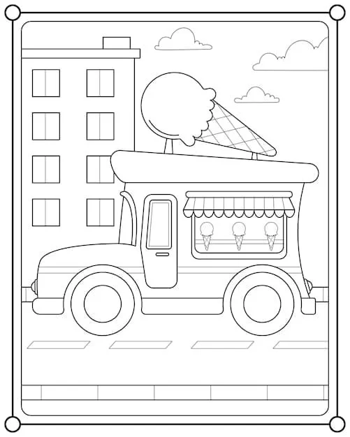 Desenhos de Caminhao de Sorvete Para Colorir 20