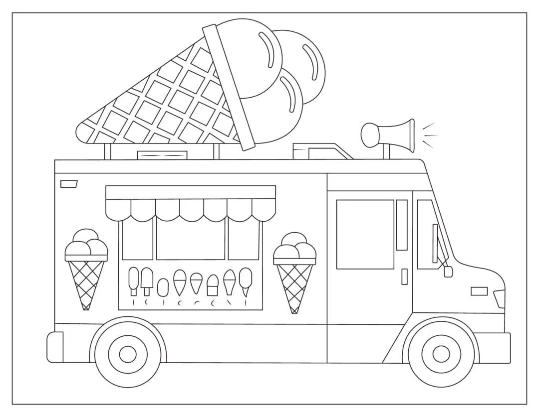 Desenhos de Caminhao de Sorvete Para Colorir 24