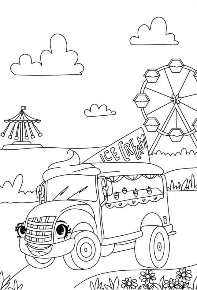 Desenhos de Caminhao de Sorvete Para Colorir 26