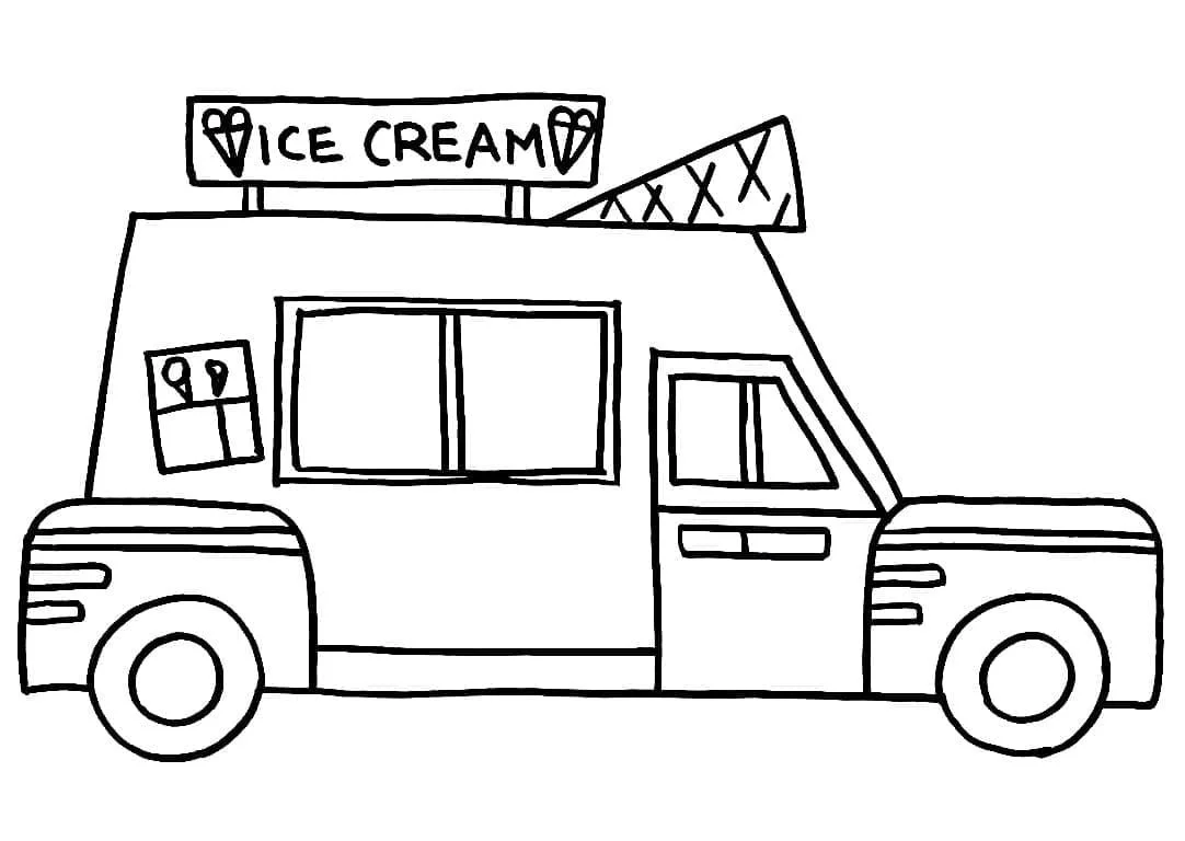 Desenhos de Caminhao de Sorvete Para Colorir 32