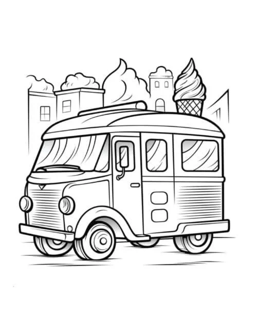 Desenhos de Caminhao de Sorvete Para Colorir 34