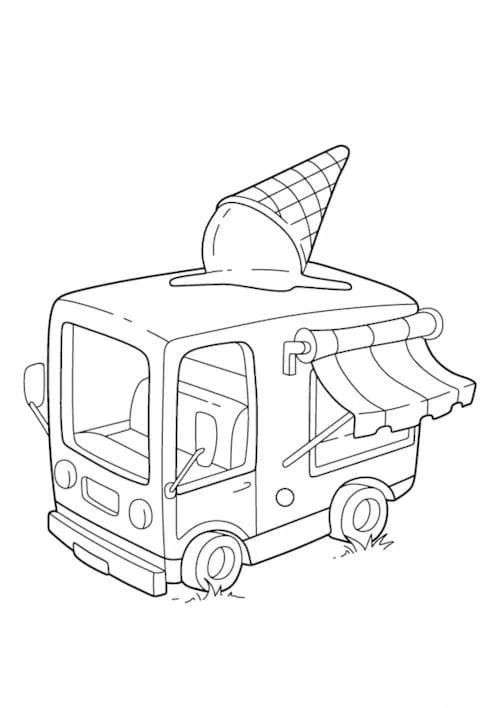 Desenhos de Caminhao de Sorvete Para Colorir 38