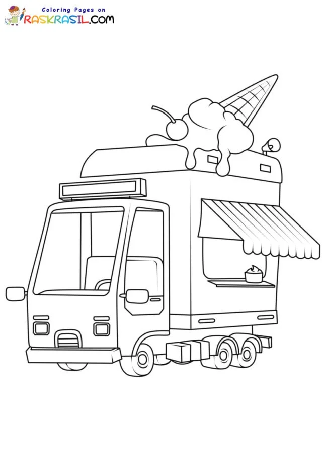 Desenhos de Caminhao de Sorvete Para Colorir 4