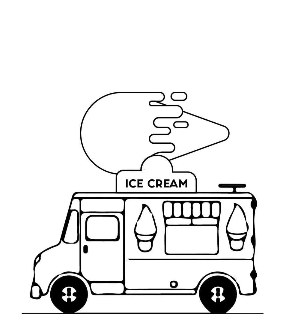 Desenhos de Caminhao de Sorvete Para Colorir 46