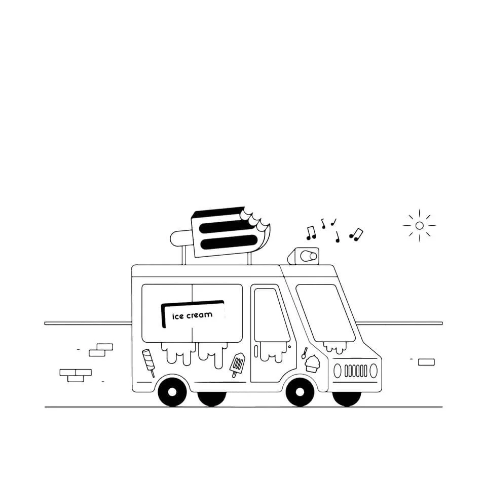 Desenhos de Caminhao de Sorvete Para Colorir 47