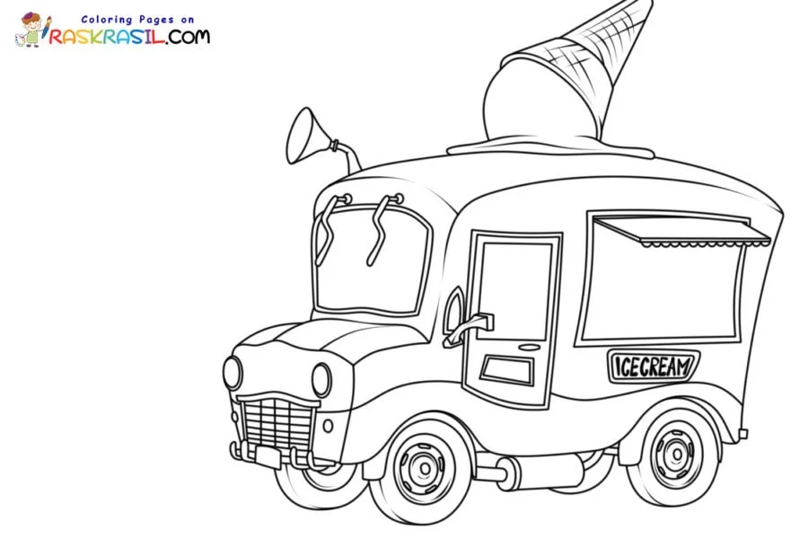 Desenhos de Caminhao de Sorvete Para Colorir 53