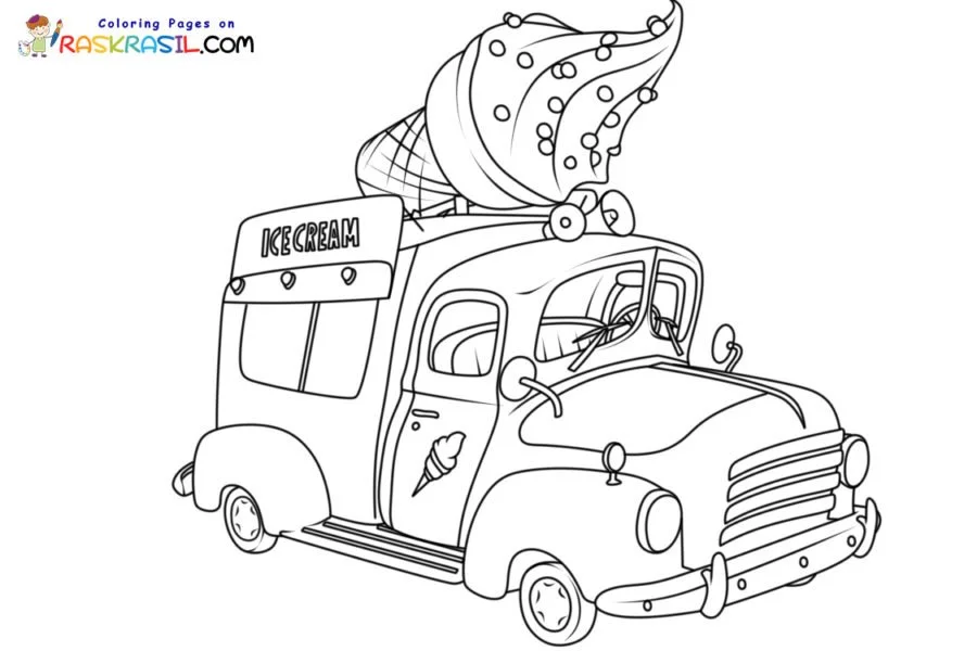 Desenhos de Caminhao de Sorvete Para Colorir 54