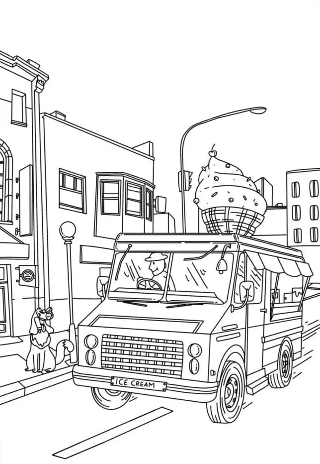 Desenhos de Caminhao de Sorvete Para Colorir 62