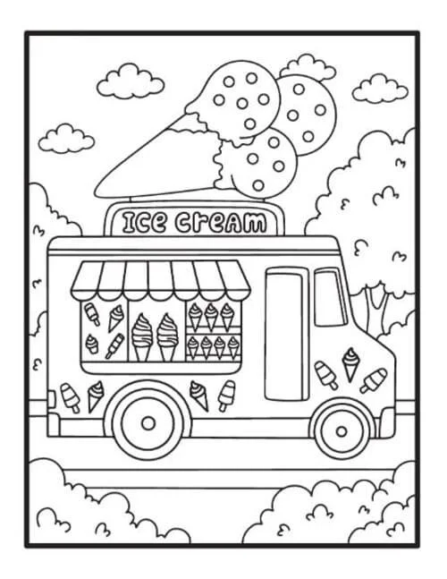 Desenhos de Caminhao de Sorvete Para Colorir 63