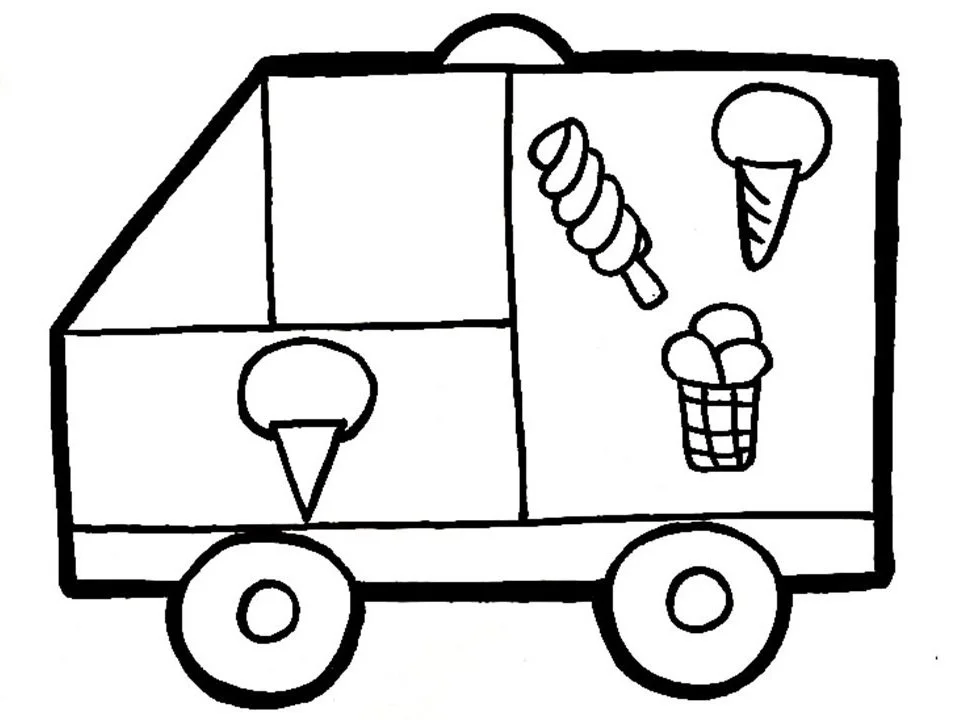 Desenhos de Caminhao de Sorvete Para Colorir 7