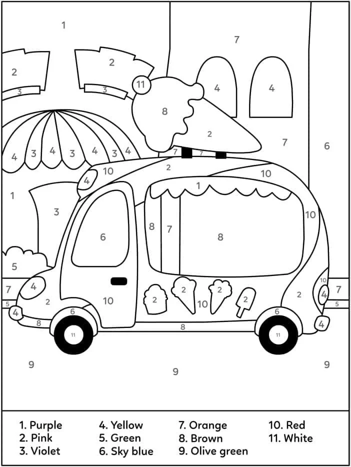 Desenhos de Caminhao de Sorvete Para Colorir 73