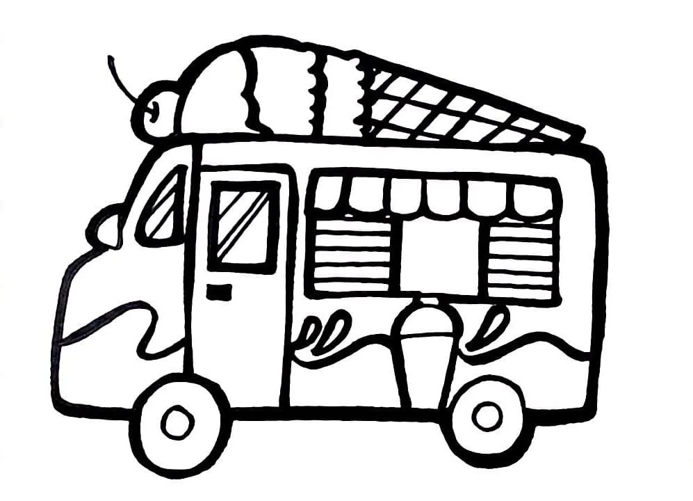 Desenhos de Caminhao de Sorvete Para Colorir 78