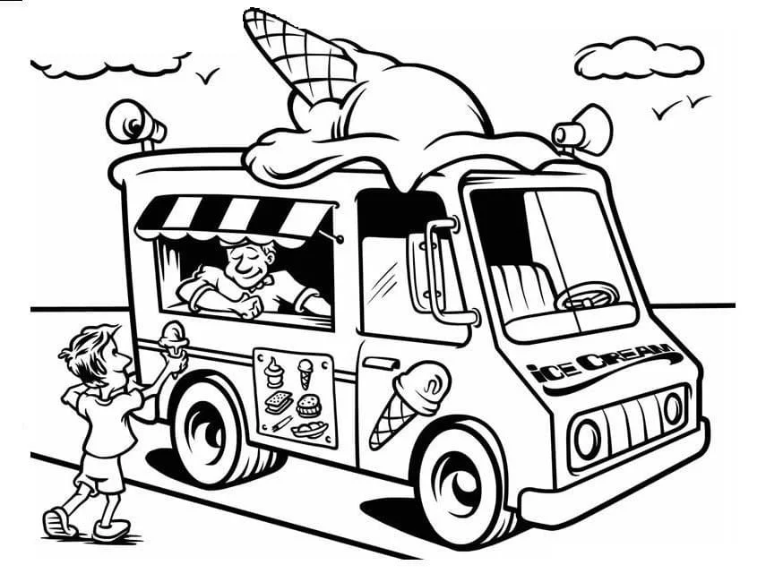Desenhos de Caminhao de Sorvete Para Colorir 86