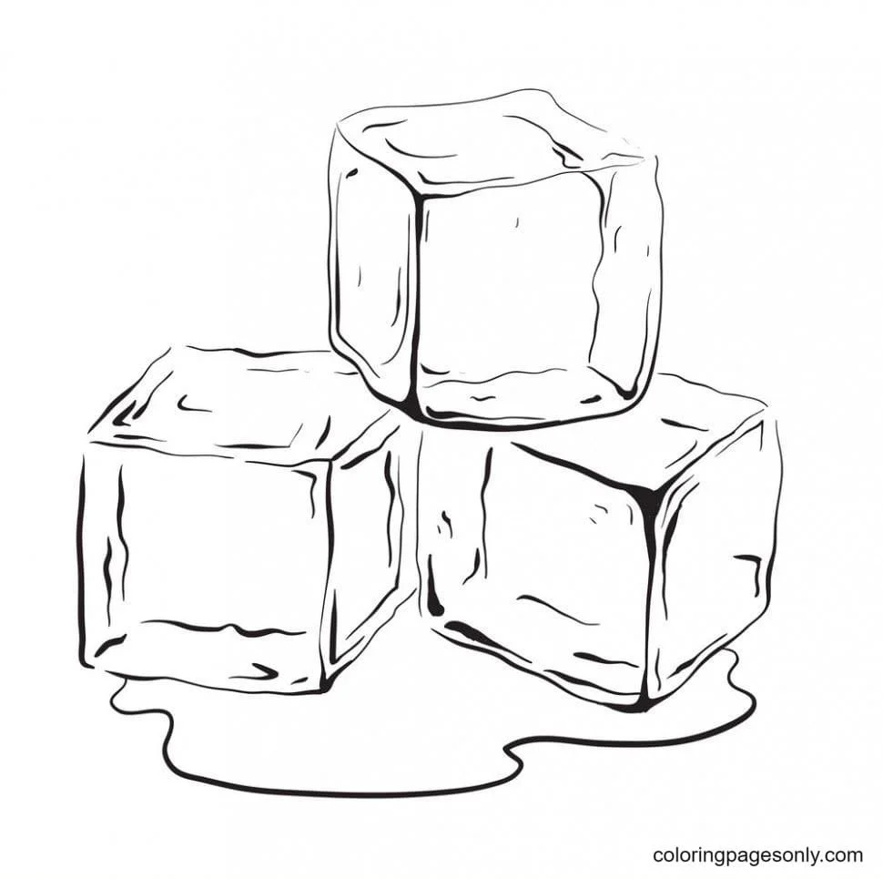 Desenhos de Cubos de Gelo Para Colorir 2