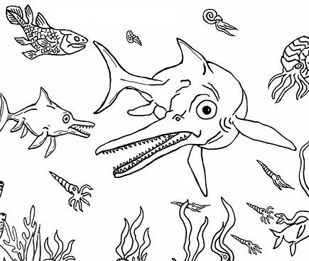 Desenhos de Ictiossauro Para Colorir 4