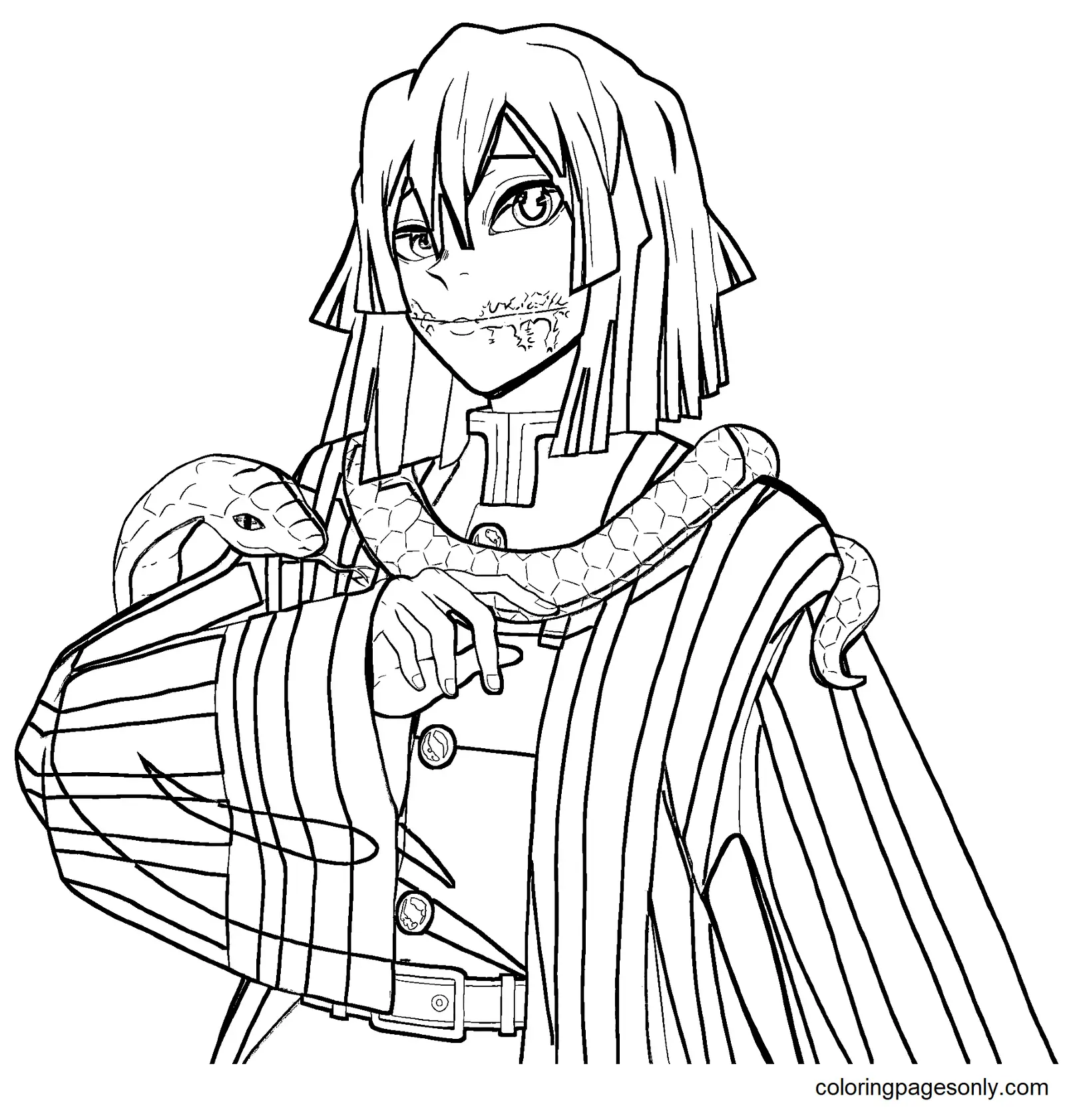 Iguro Obanai Coloring Pages 1