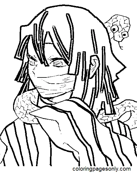 Iguro Obanai Coloring Pages 21