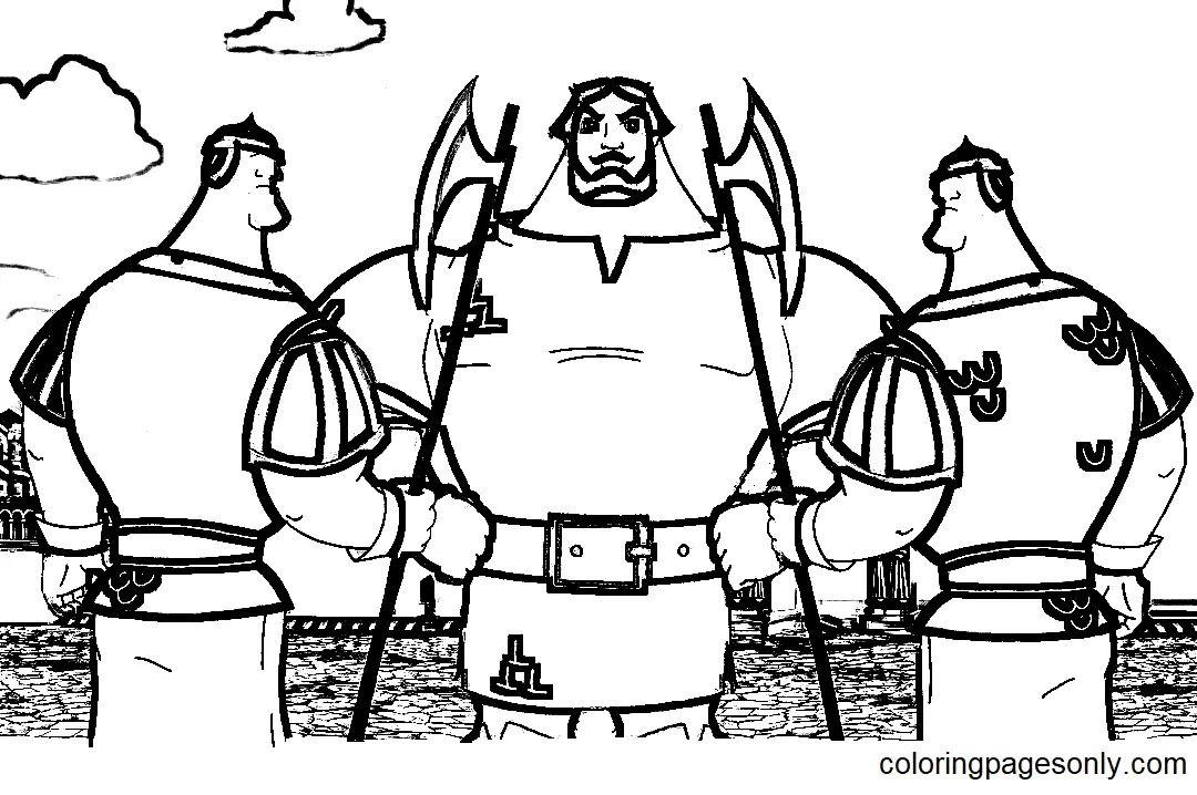 Ilya Muromets i Solovey Razboynik Coloring Pages 5
