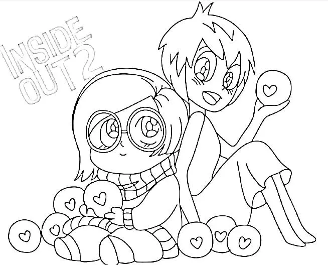 Inside Out 2 coloring pages 34