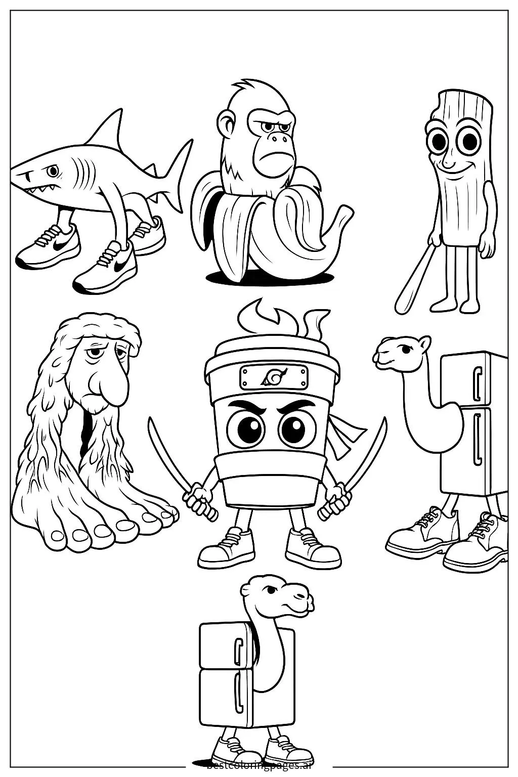 Italian Brainrot Coloring Pages 15