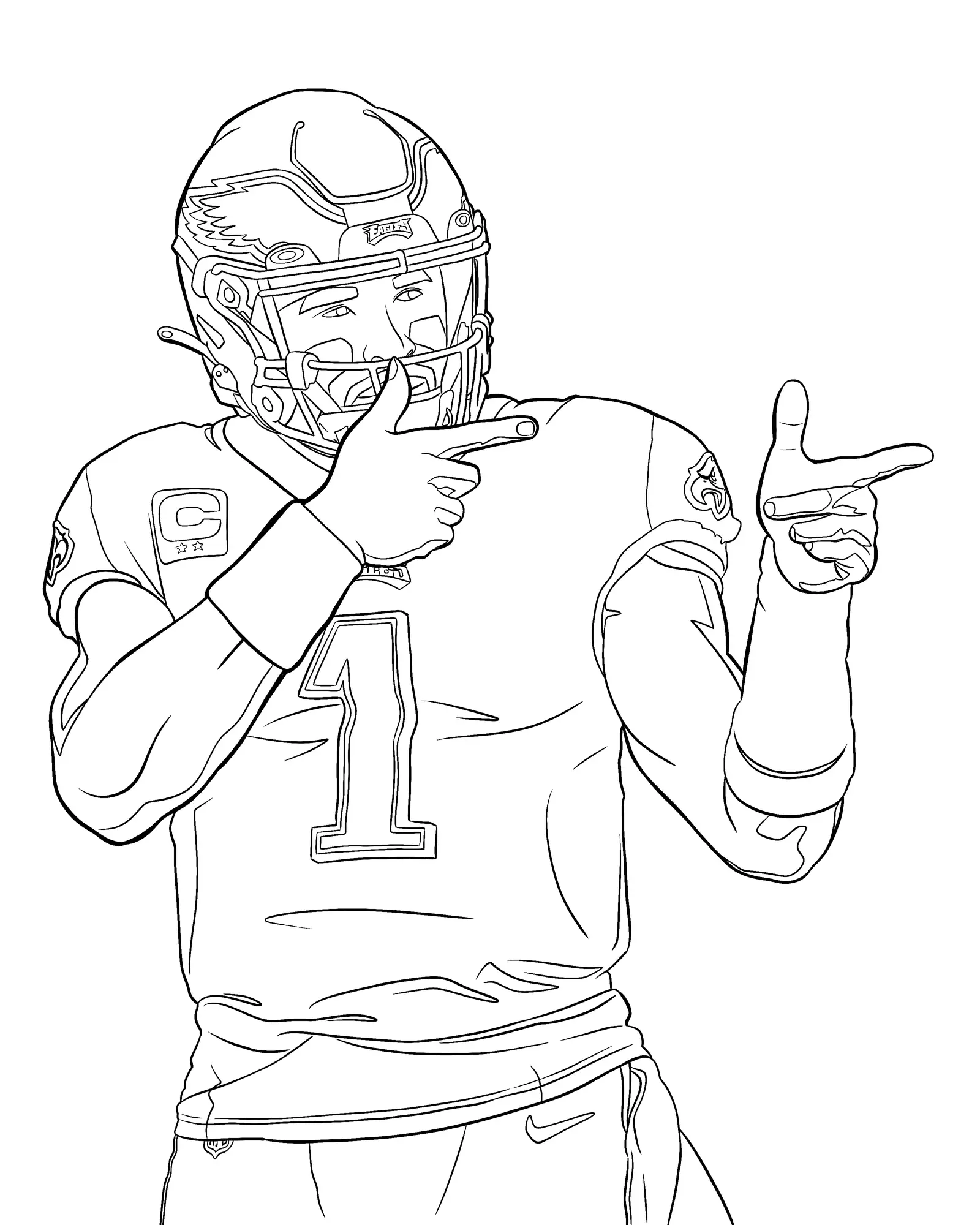Jalen Hurts Coloring Pages 3
