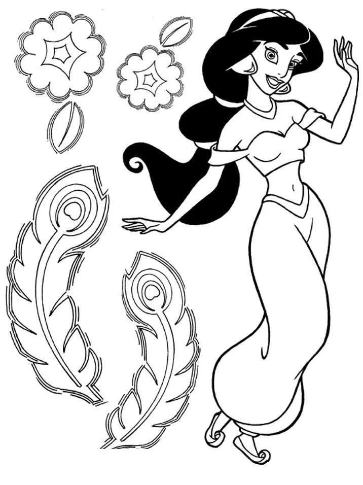 Desenhos de Jasmine Para Colorir 16