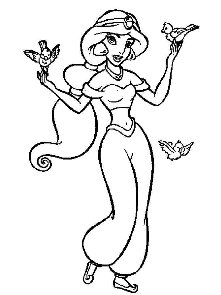 Desenhos de Jasmine Para Colorir 3