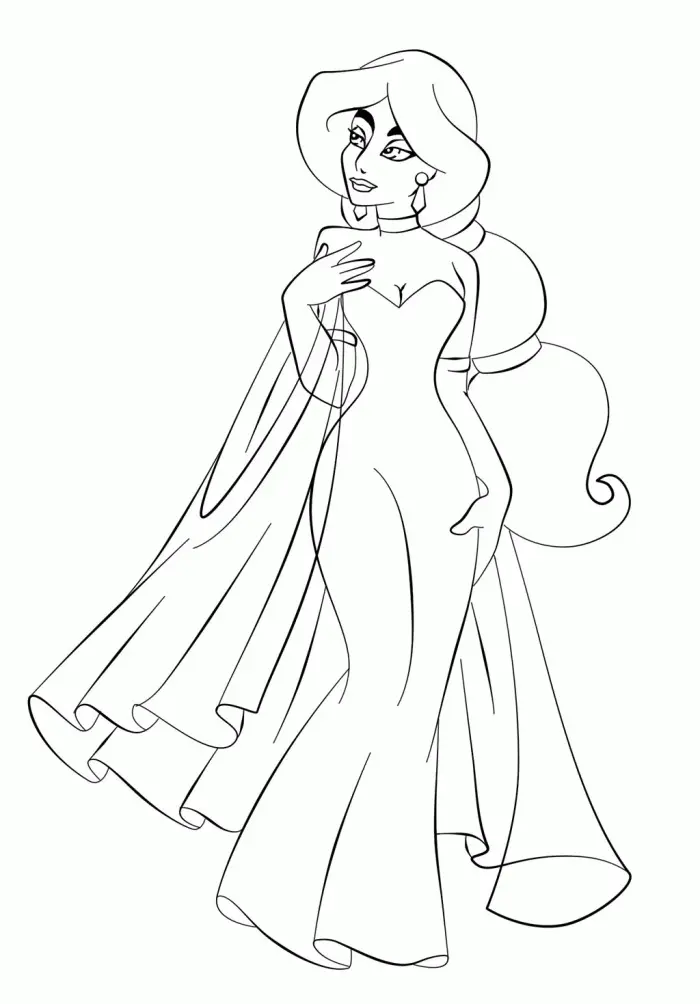 Desenhos de Jasmine Para Colorir 34