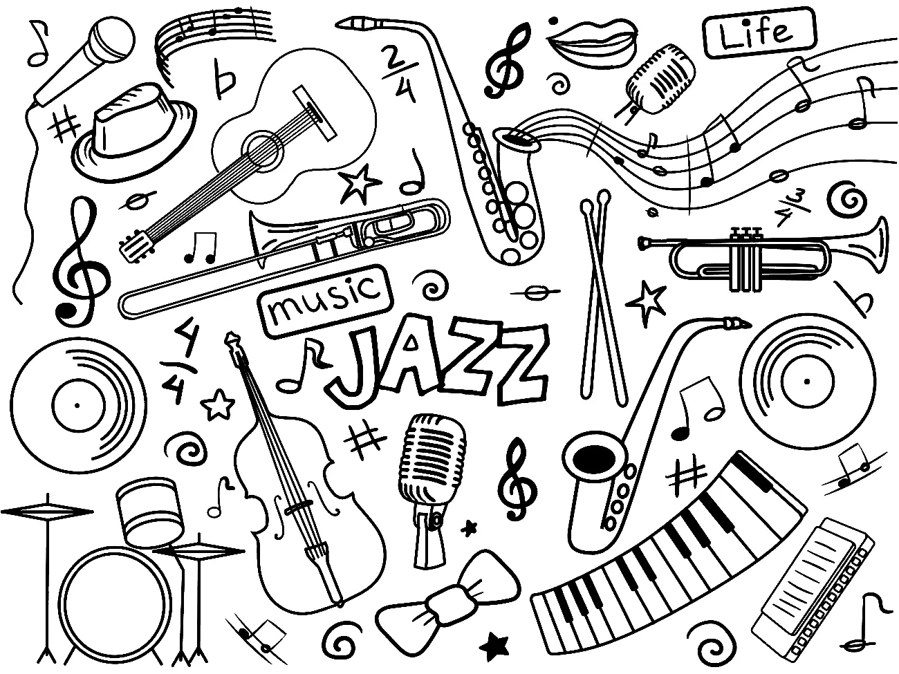 Jazz Coloring Pages 1