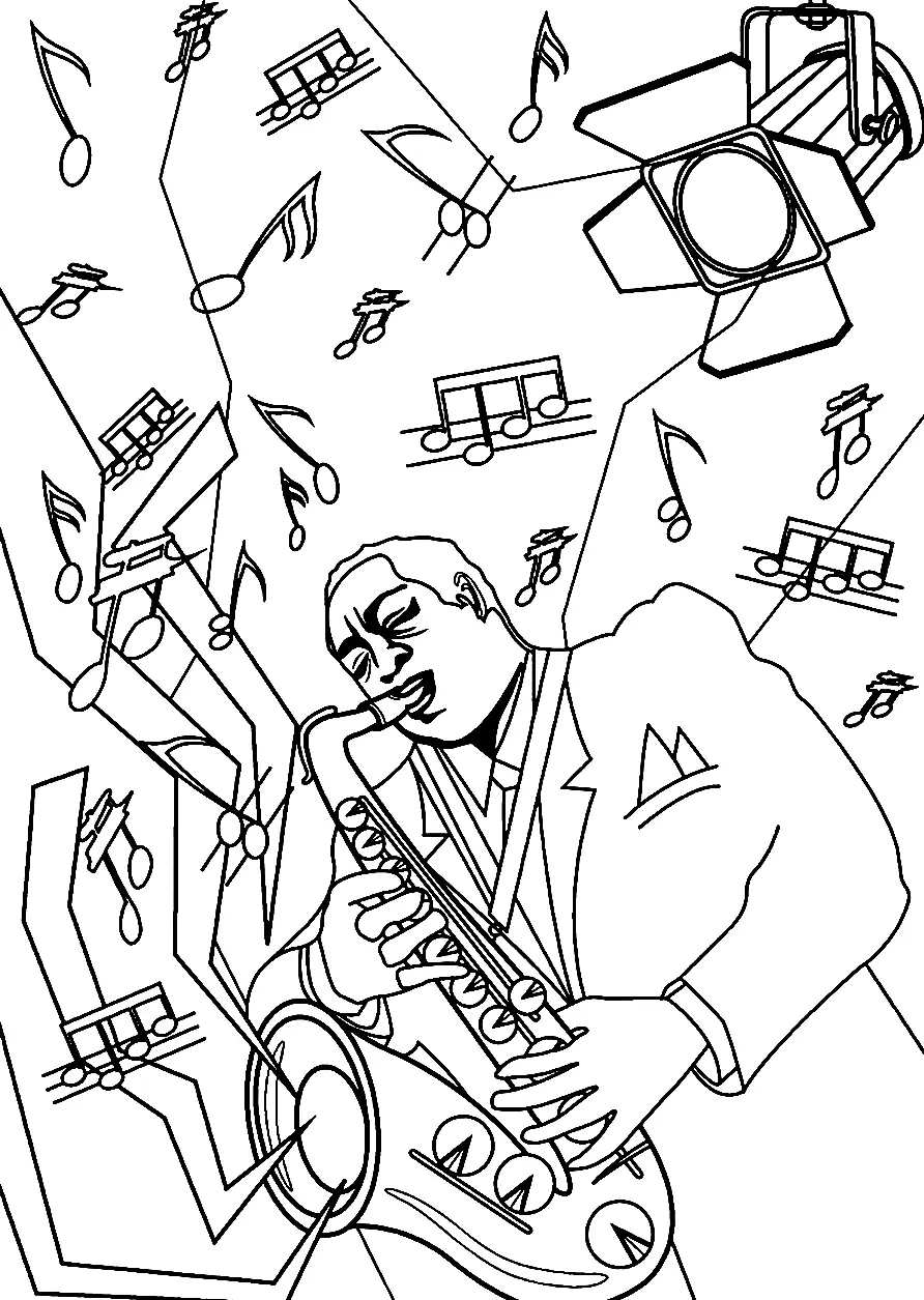 Jazz Coloring Pages 7