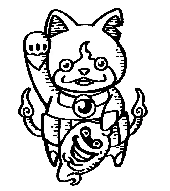 Jibanyan Coloring Pages 11