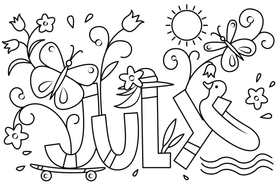 Julho Para Colorir