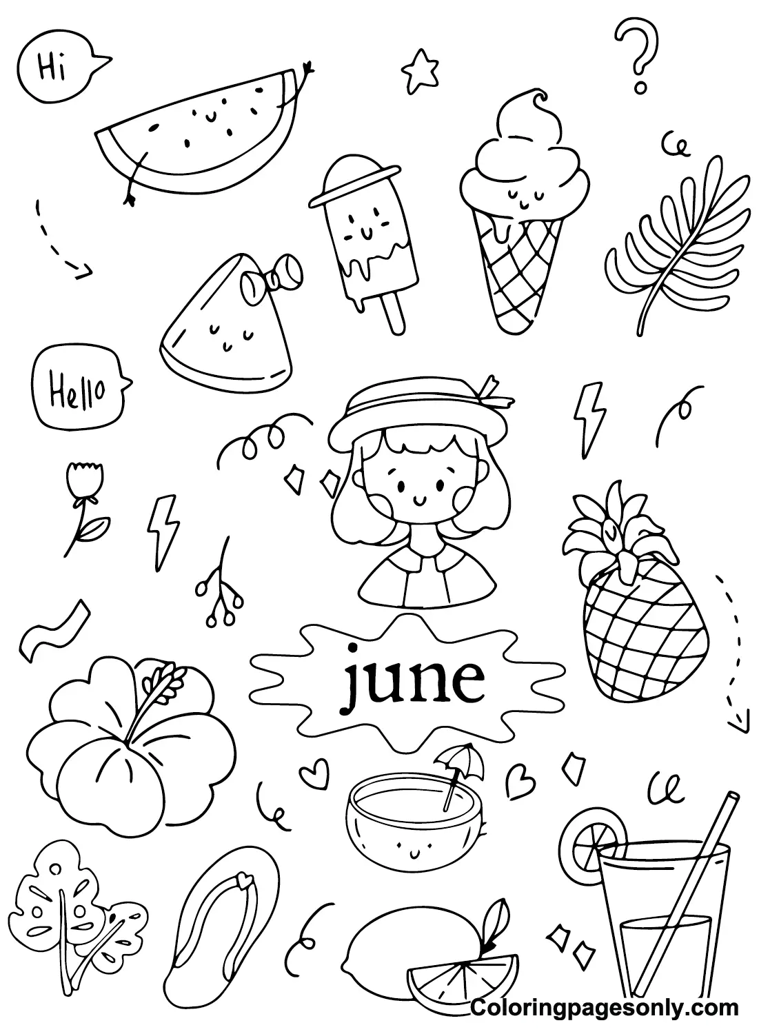 June Coloring Pages 3