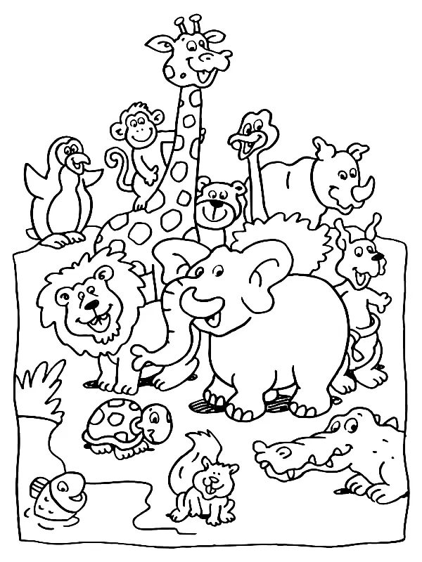 Jungle Coloring Pages 1