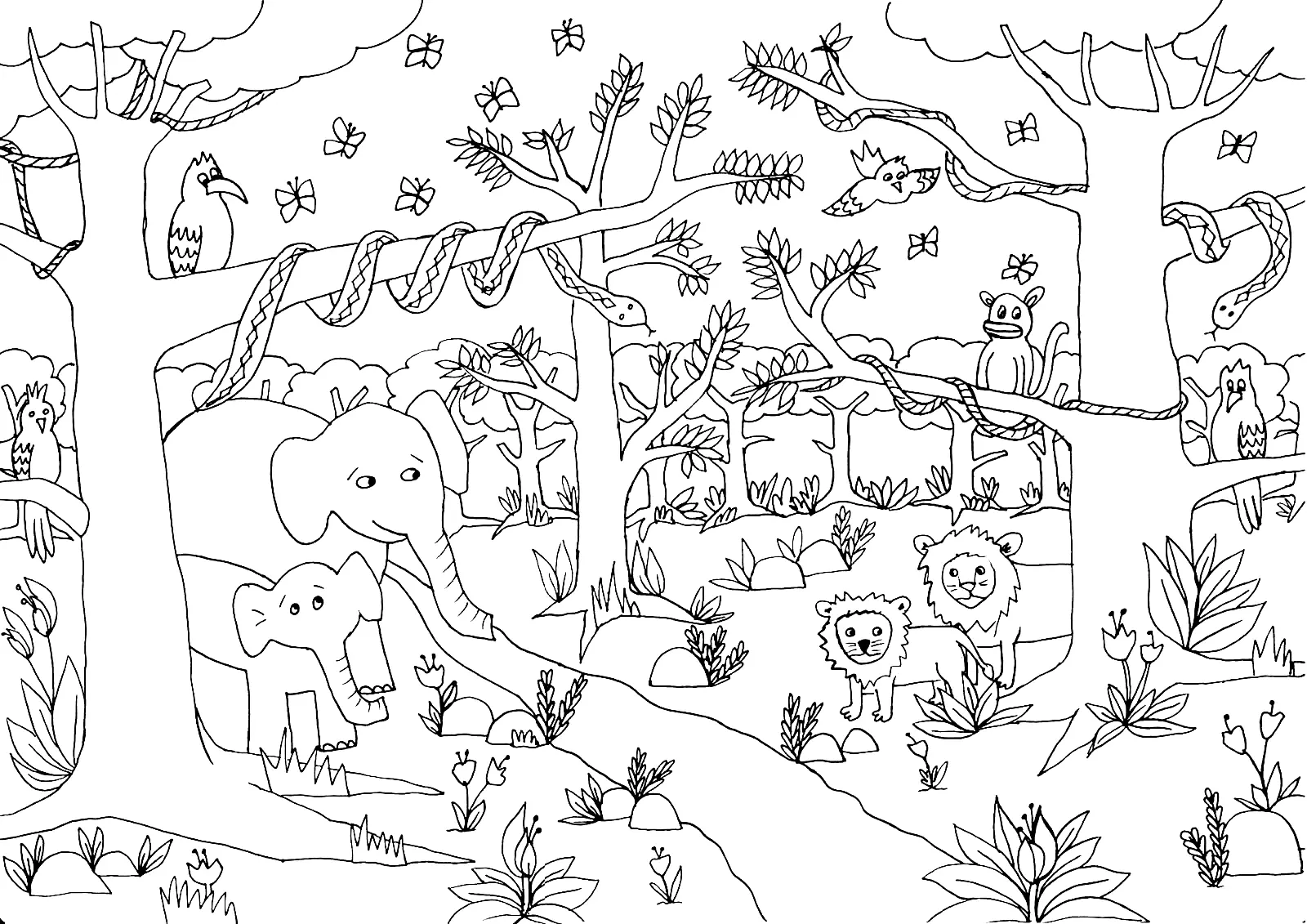 Jungle Coloring Pages 11