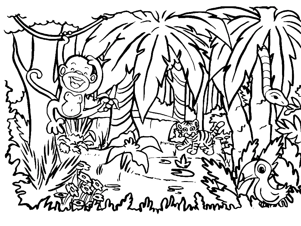 Jungle Coloring Pages 12