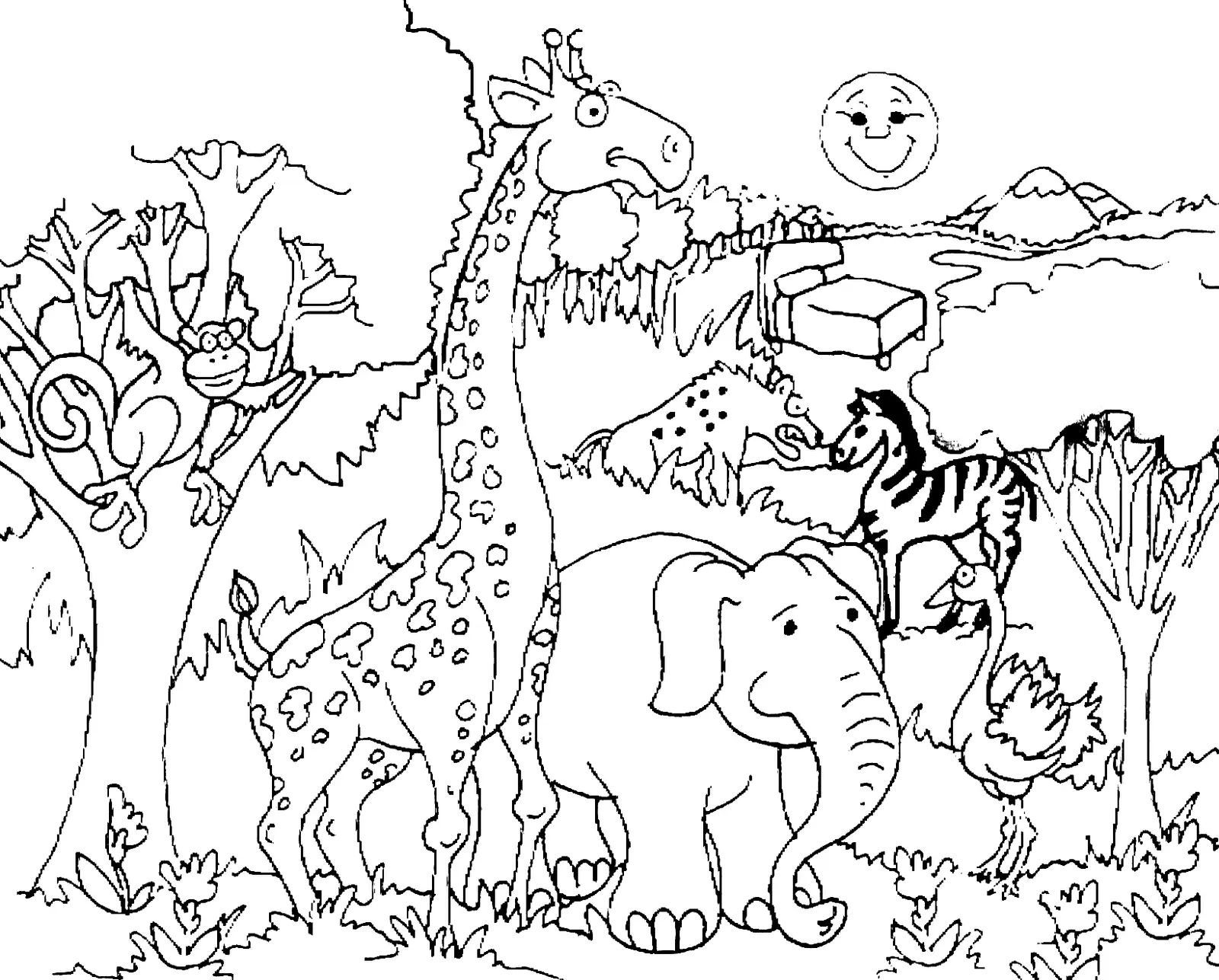 Jungle Coloring Pages 2