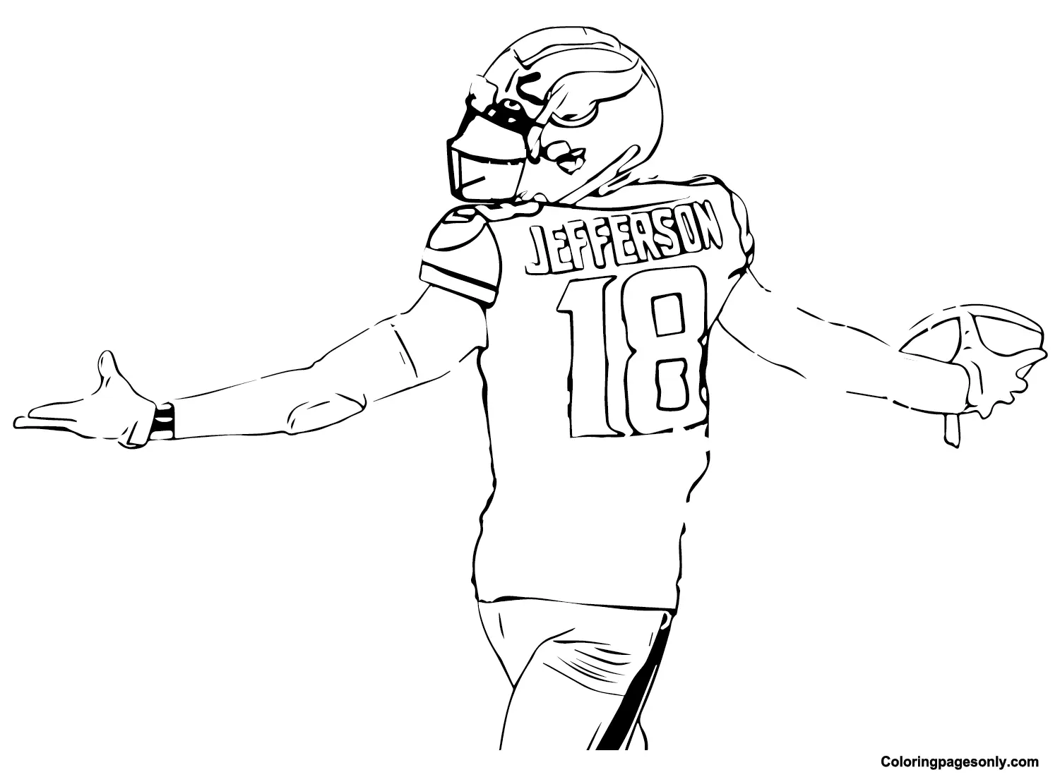Justin Jefferson Coloring Pages 1