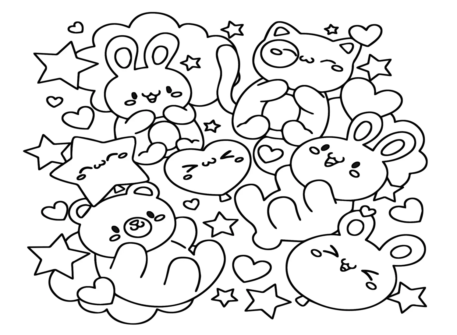 Kawaii Tier Ausmalbilder 5