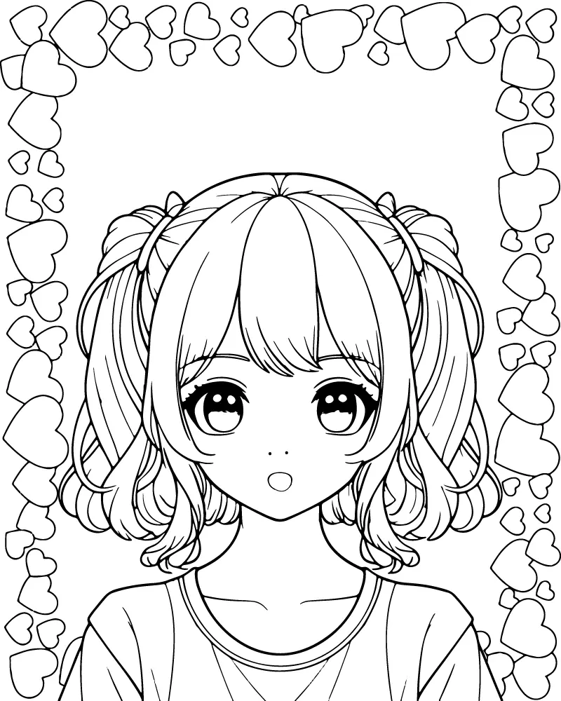 Kawaii Anime Princess Coloring Pages 14