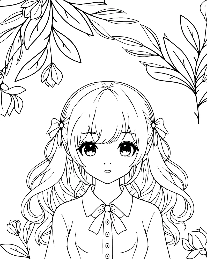 Kawaii Anime Princess Coloring Pages 15