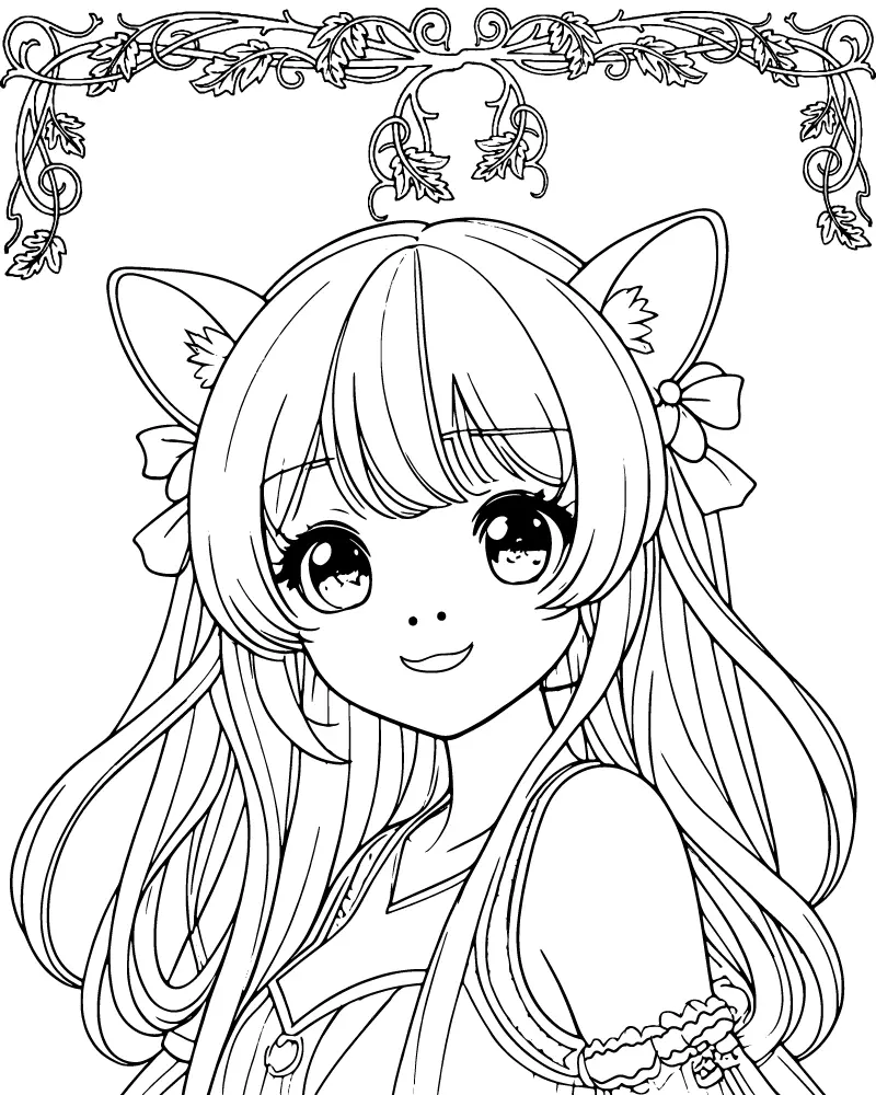 Kawaii Anime Princess Coloring Pages 19