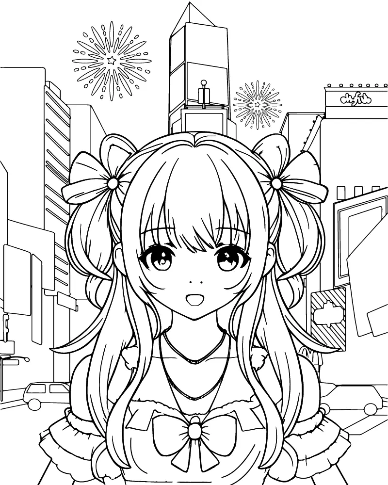 Kawaii Anime Princess Coloring Pages 3